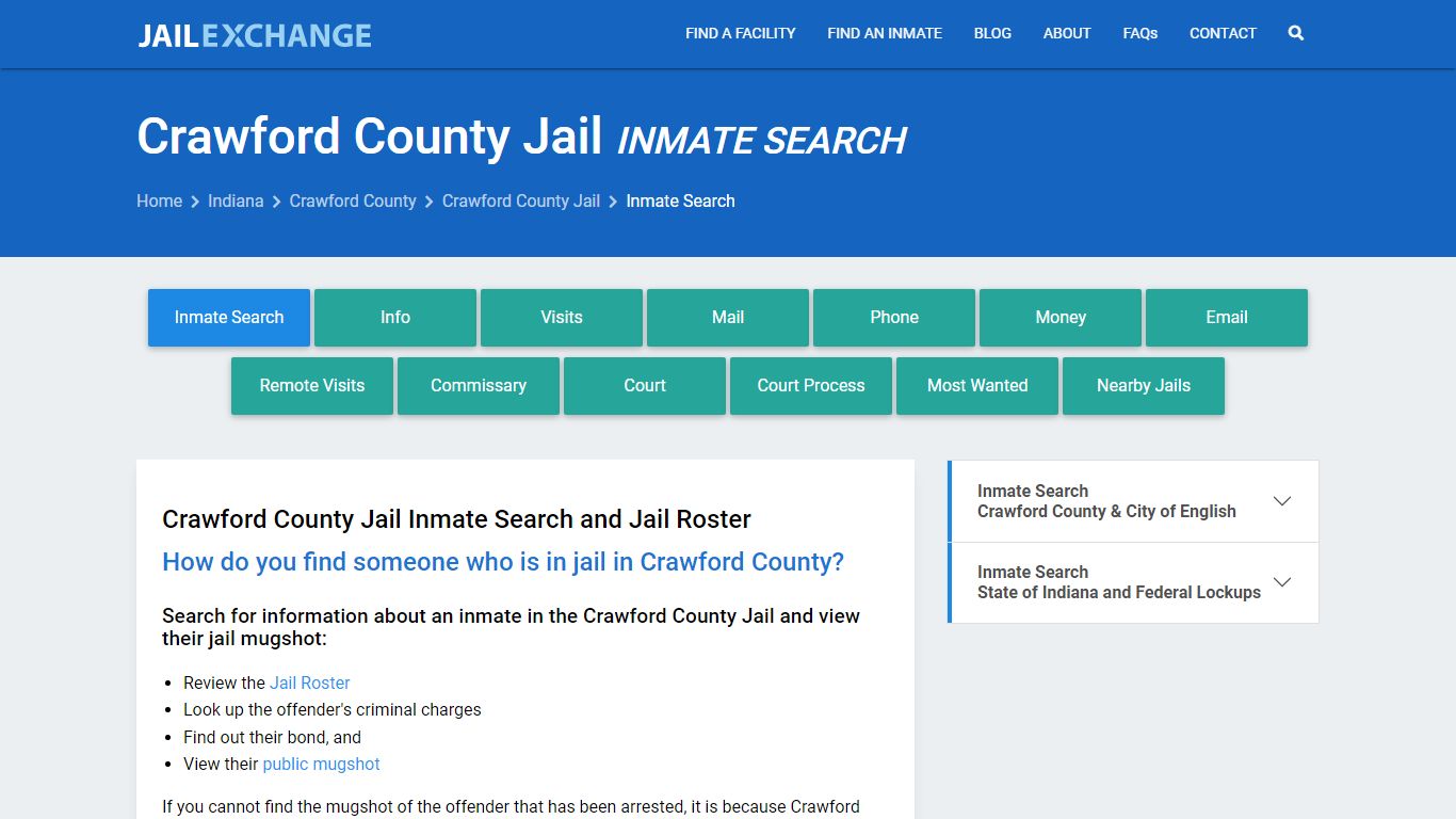 Inmate Search: Roster & Mugshots - Crawford County Jail, IN - Jail Exchange