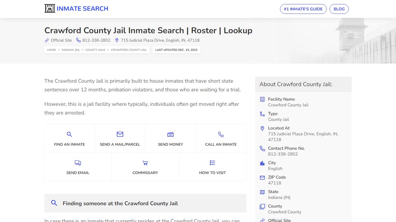 Crawford County Jail Inmate Search | Roster | Lookup